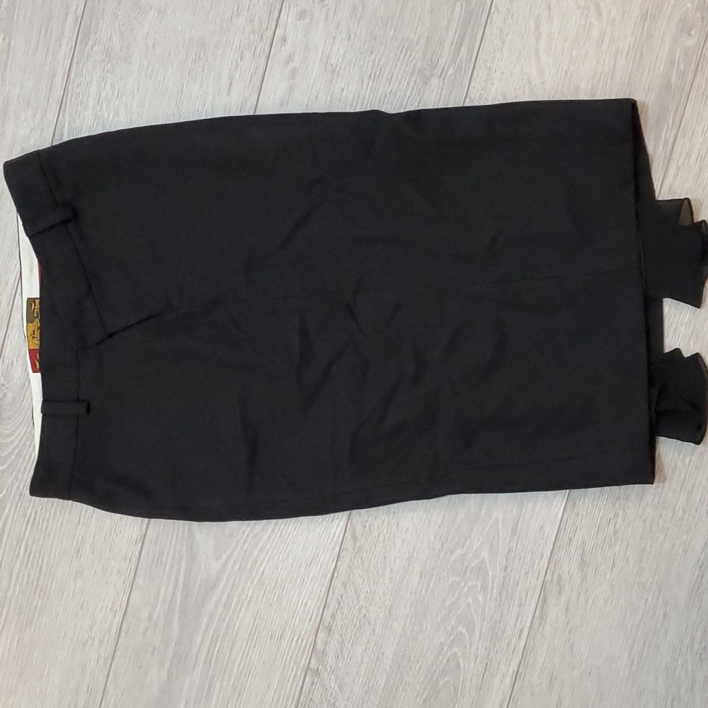 L.A.M.B. by Gwen Stefani Black Skirt with lace bustle train - wool and spandex